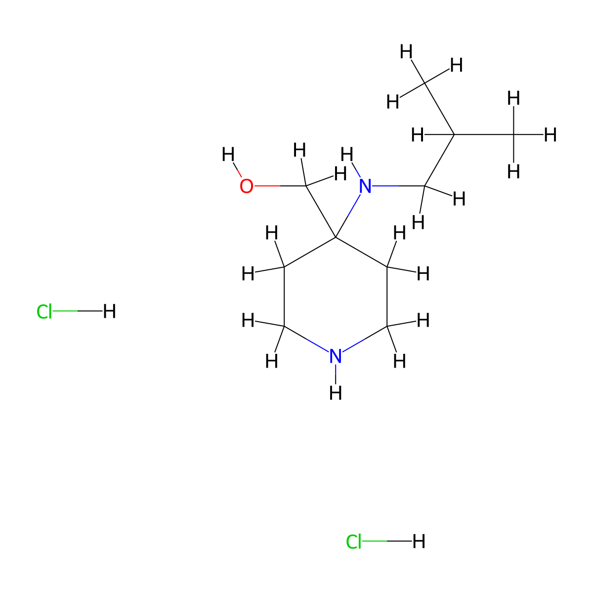 {4-[(2-Methylpropyl)amino]piperidin-4-yl}methanol dihydrochloride molecular structure, CAS 1864061-11-9