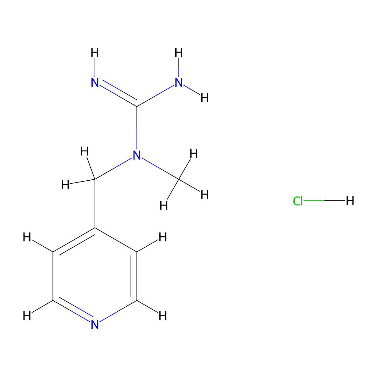 N-methyl-N-[(pyridin-4-yl)methyl]guanidine hydrochloride molecular structure, CAS 1864061-14-2