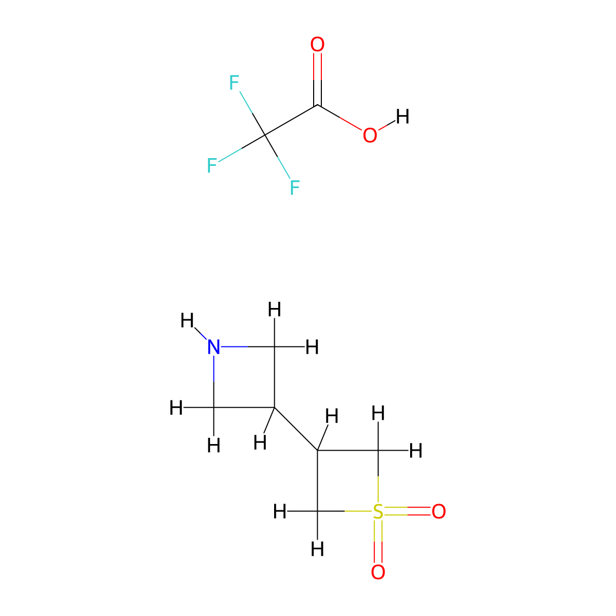 3-(Azetidin-3-yl)-1lambda6-thietane-1,1-dione; trifluoroacetic acid molecular structure, CAS 1864061-26-6