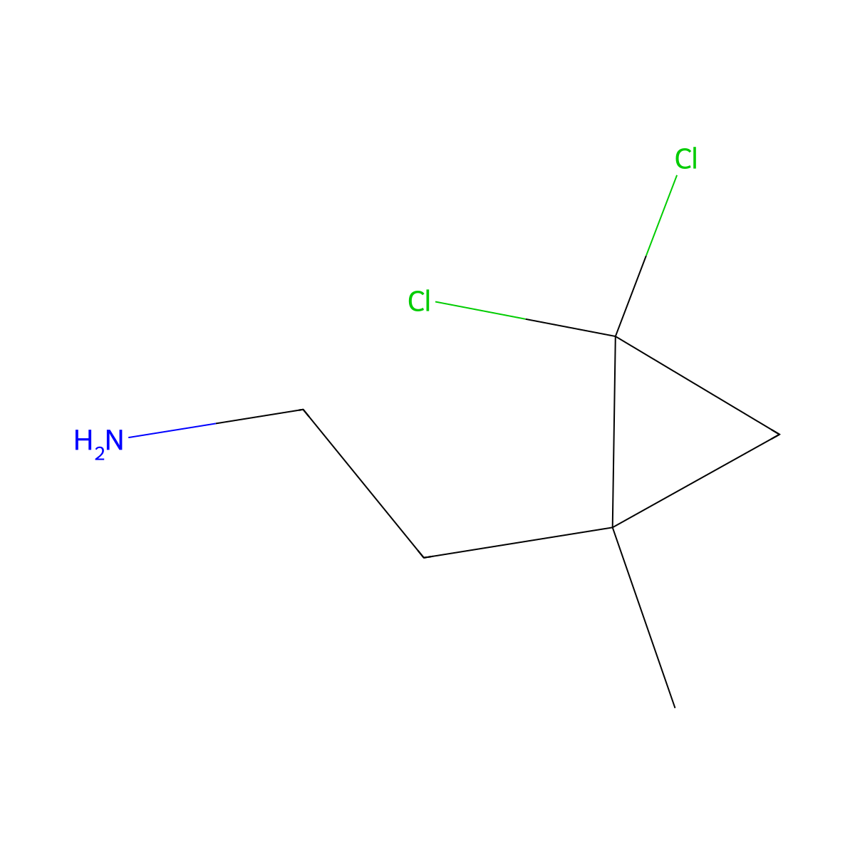 2-(2,2-Dichloro-1-methylcyclopropyl)ethan-1-amine molecular structure, CAS 1864061-30-2