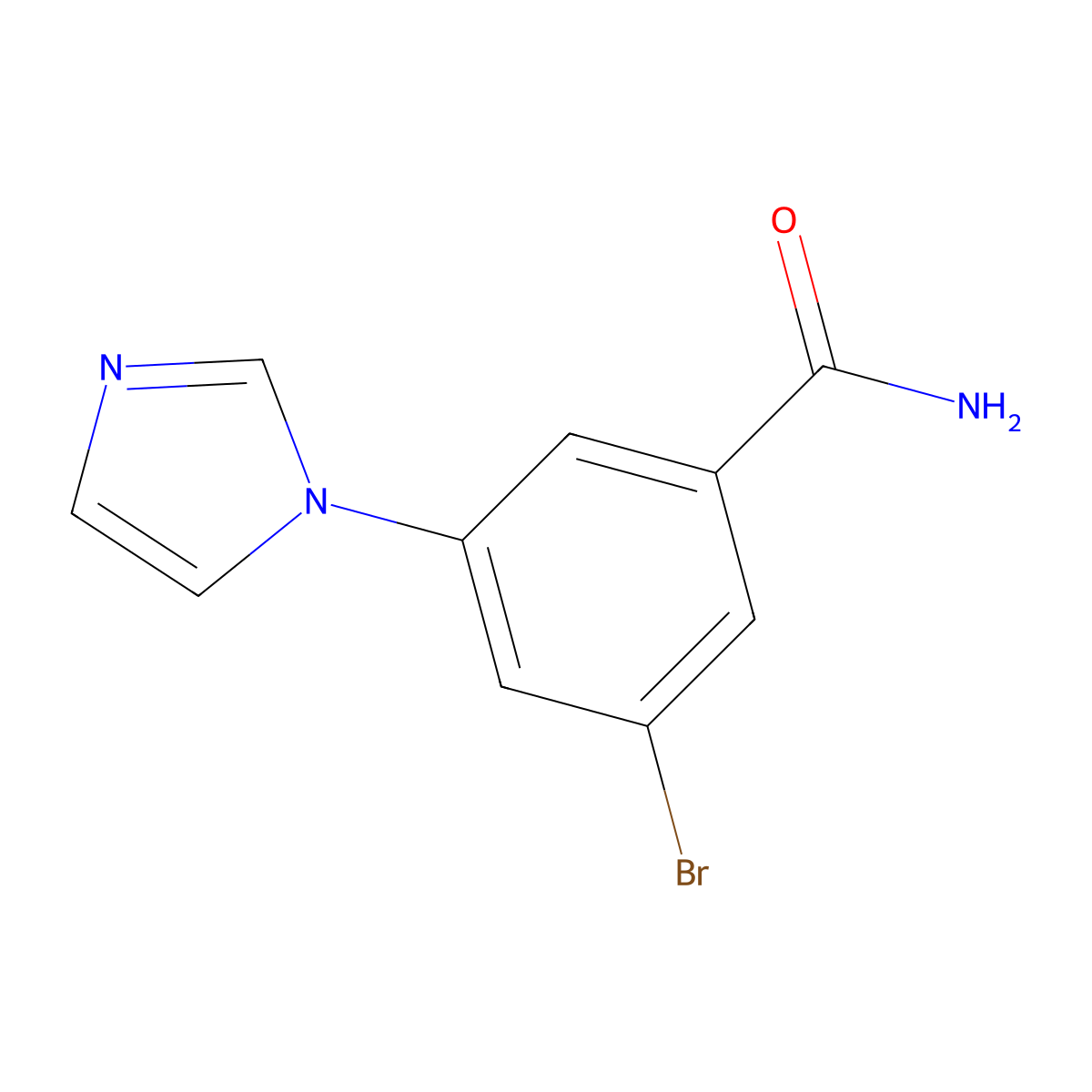 3-Bromo-5-(1H-imidazol-1-yl)benzamide molecular structure, CAS 1864061-55-1