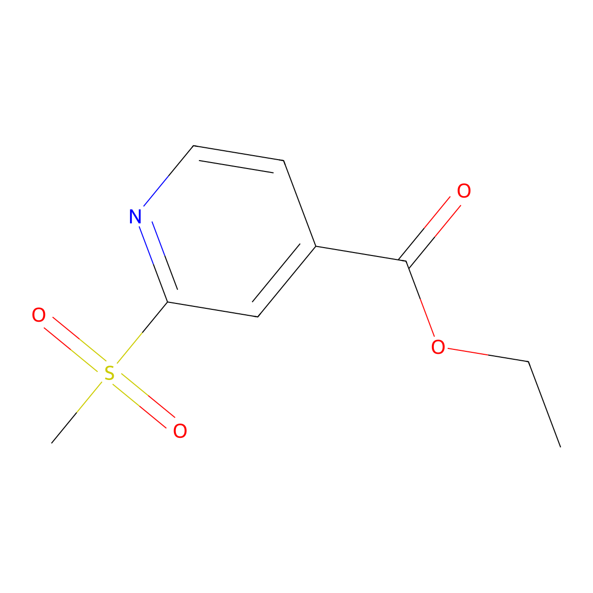 Ethyl 2-(methylsulfonyl)isonicotinate molecular structure, CAS 1864061-56-2
