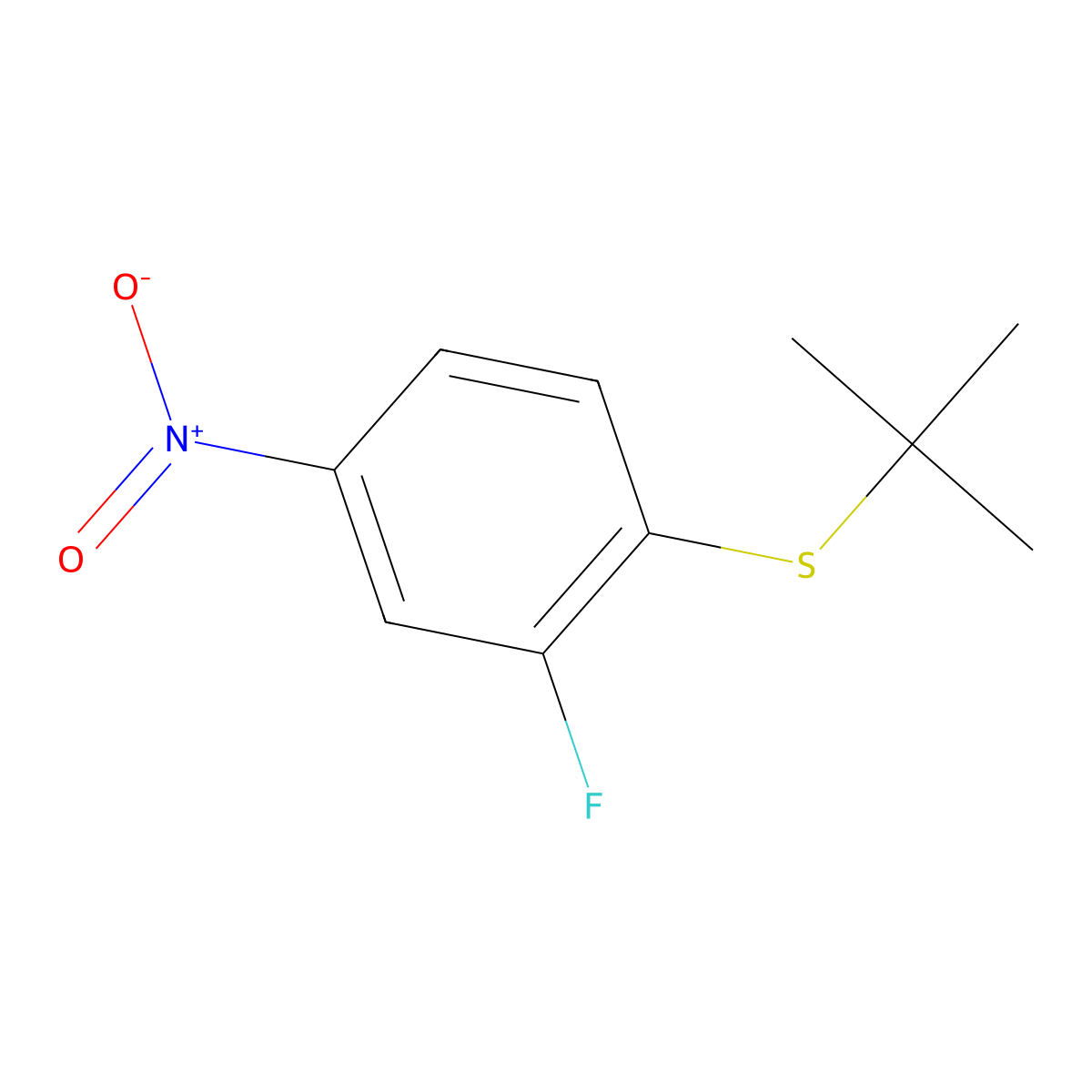 1-(Tert-butylsulfanyl)-2-fluoro-4-nitrobenzene molecular structure, CAS 1864061-71-1