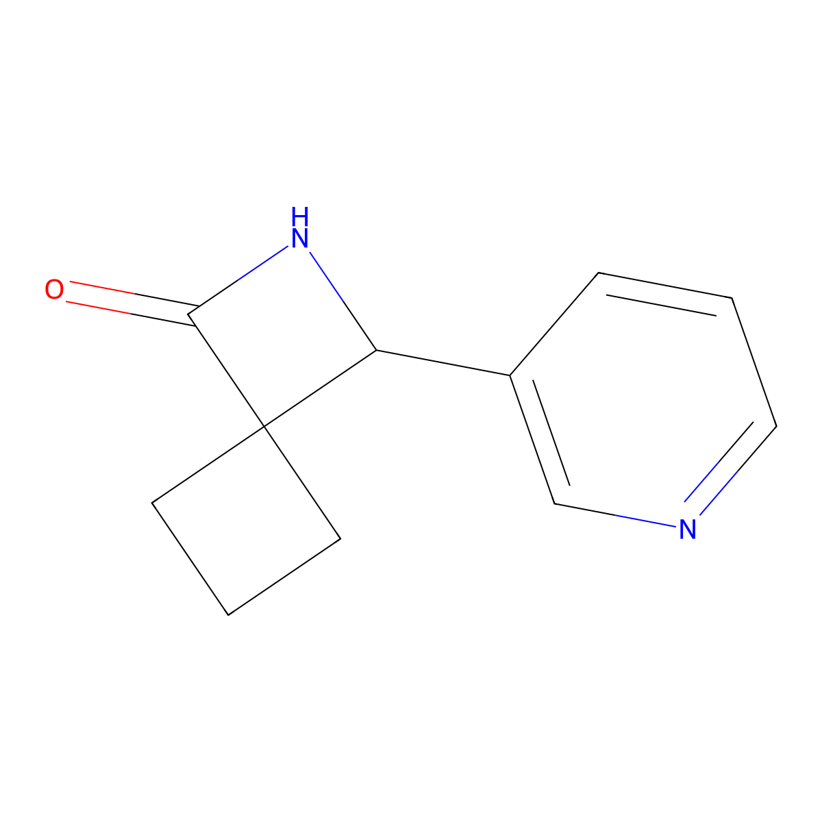 3-(Pyridin-3-yl)-2-azaspiro[3.3]heptan-1-one molecular structure, CAS 1864061-76-6
