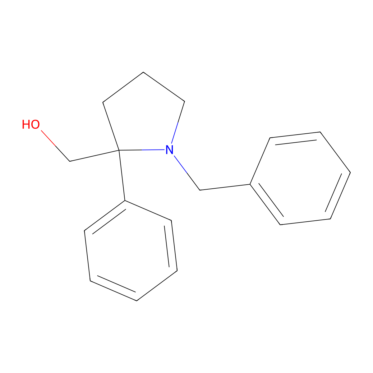 (1-Benzyl-2-phenylpyrrolidin-2-yl)methanol molecular structure, CAS 1864061-79-9