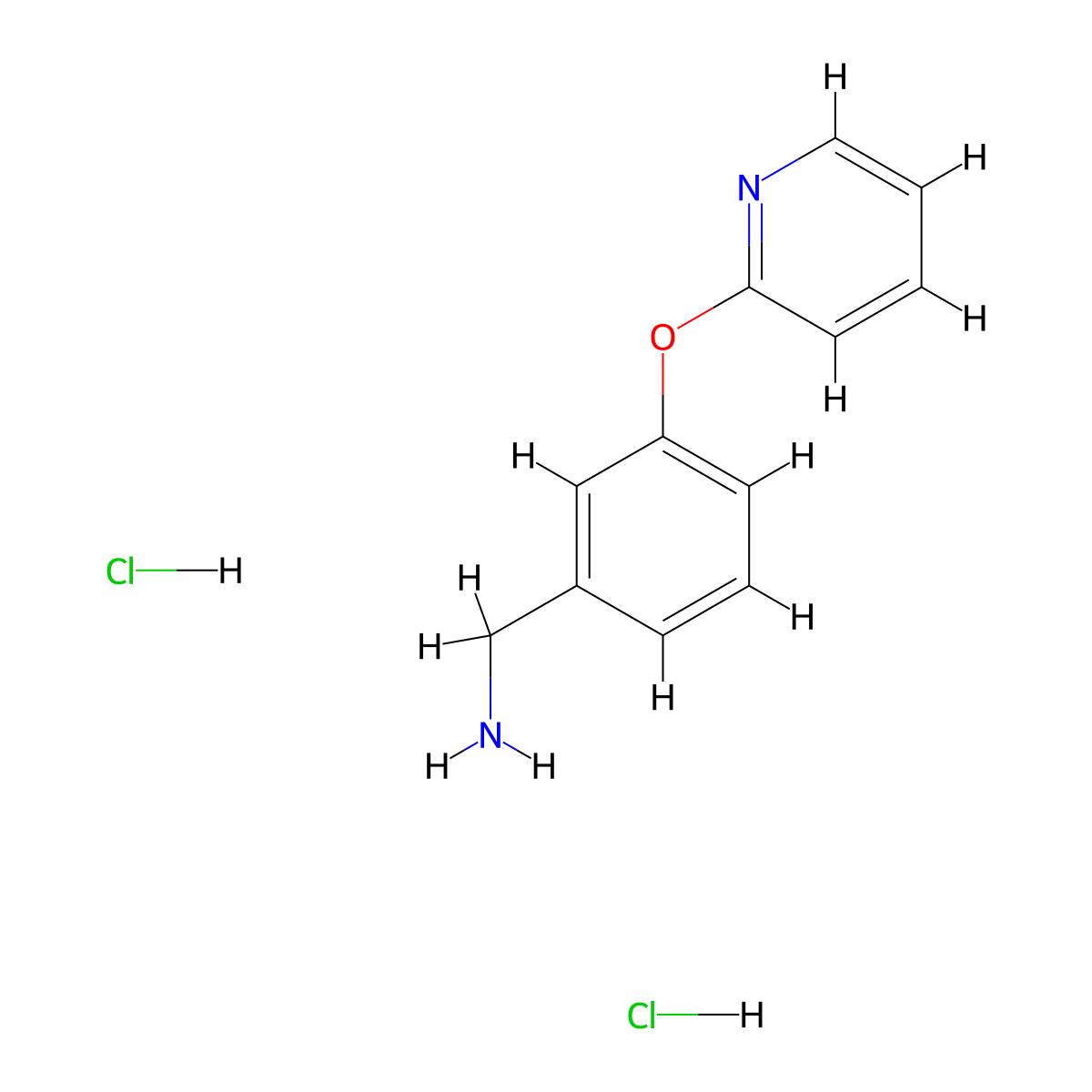 1-[3-(Pyridin-2-yloxy)phenyl]methanamine dihydrochloride molecular structure, CAS 1864061-81-3