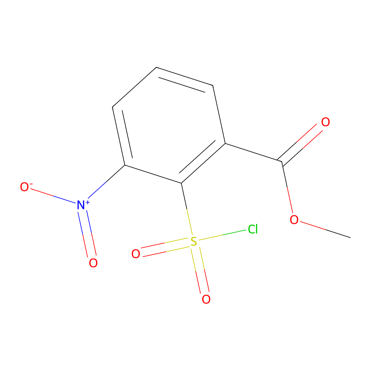 Methyl 2-(chlorosulfonyl)-3-nitrobenzoate molecular structure, CAS 1864061-83-5