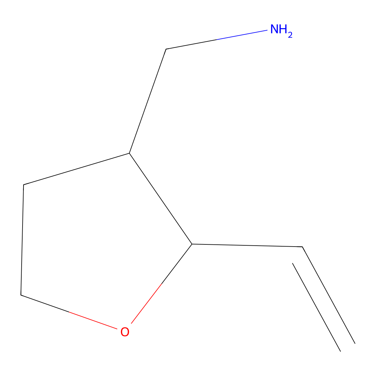 (2-Ethenyloxolan-3-yl)methanamine molecular structure, CAS 1864061-88-0