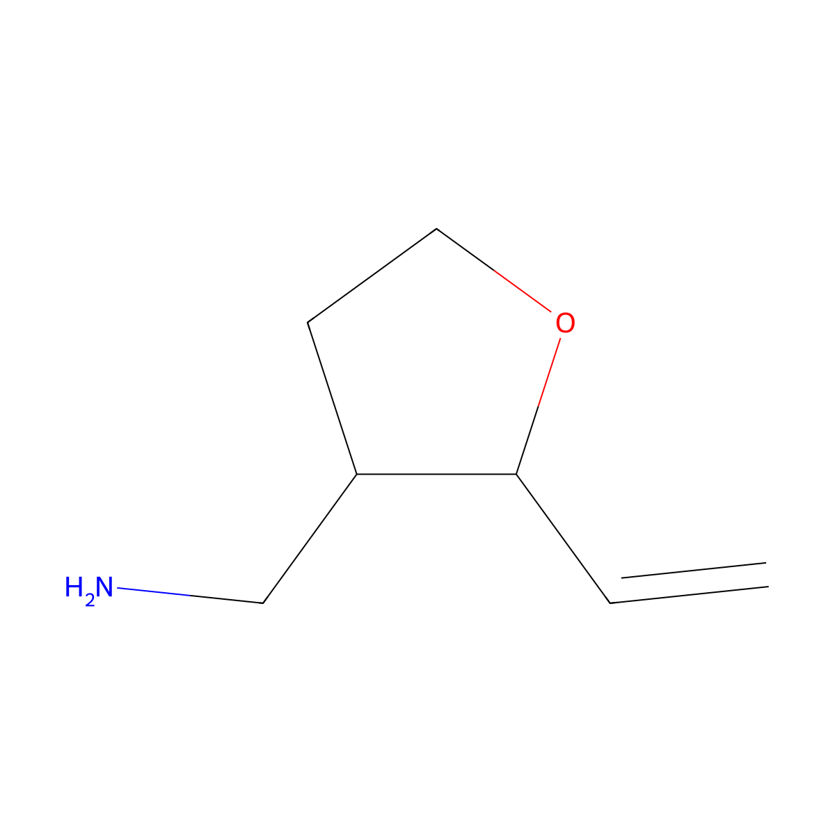 (2-Ethenyloxolan-3-yl)methanamine molecular structure, CAS 1864061-88-0