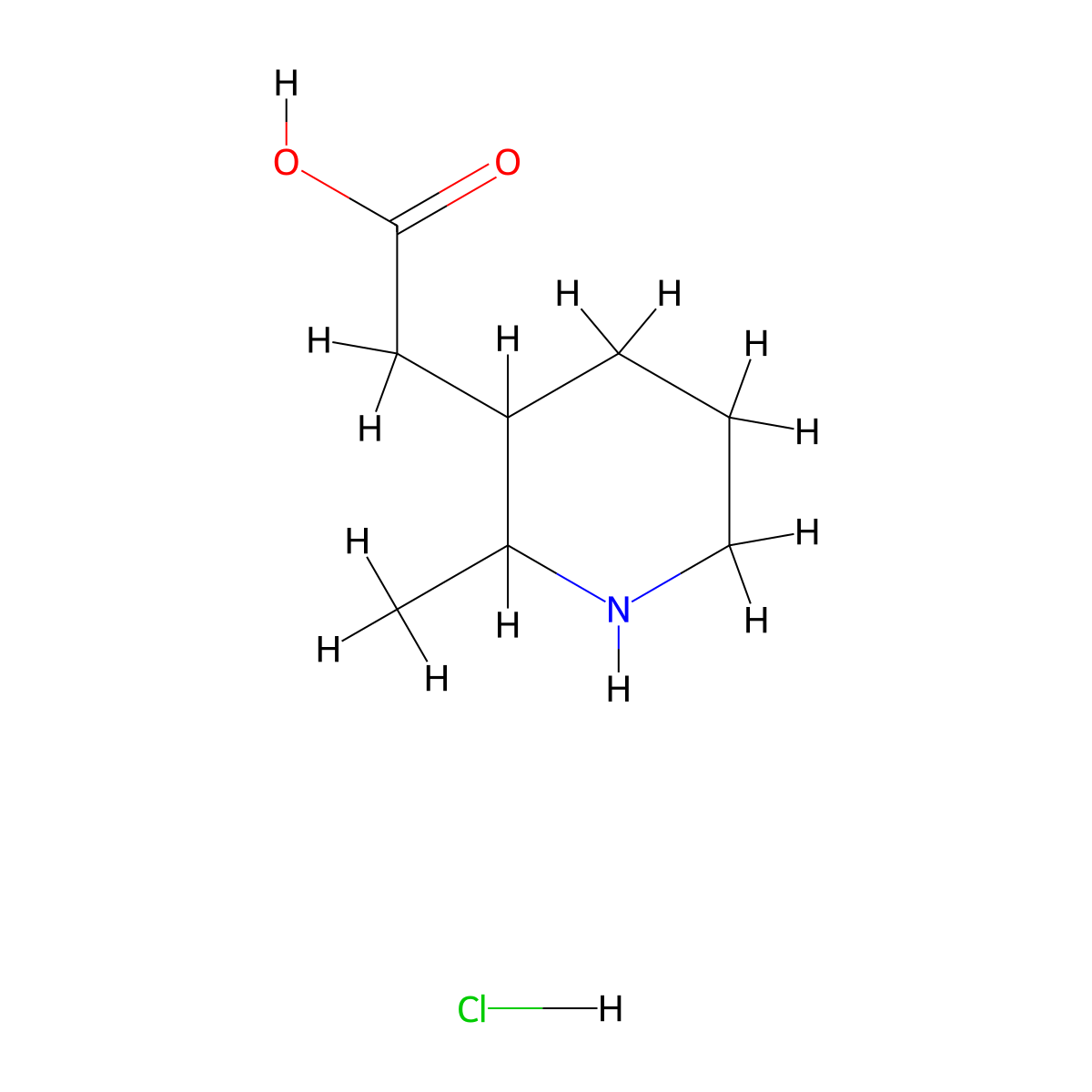 2-(2-Methylpiperidin-3-yl)acetic acid hydrochloride molecular structure, CAS 1864062-08-7