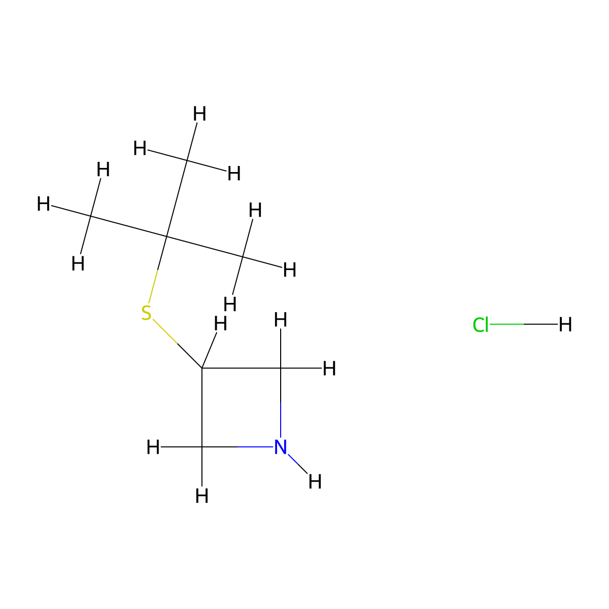 3-(Tert-butylsulfanyl)azetidine hydrochloride molecular structure, CAS 1864062-16-7
