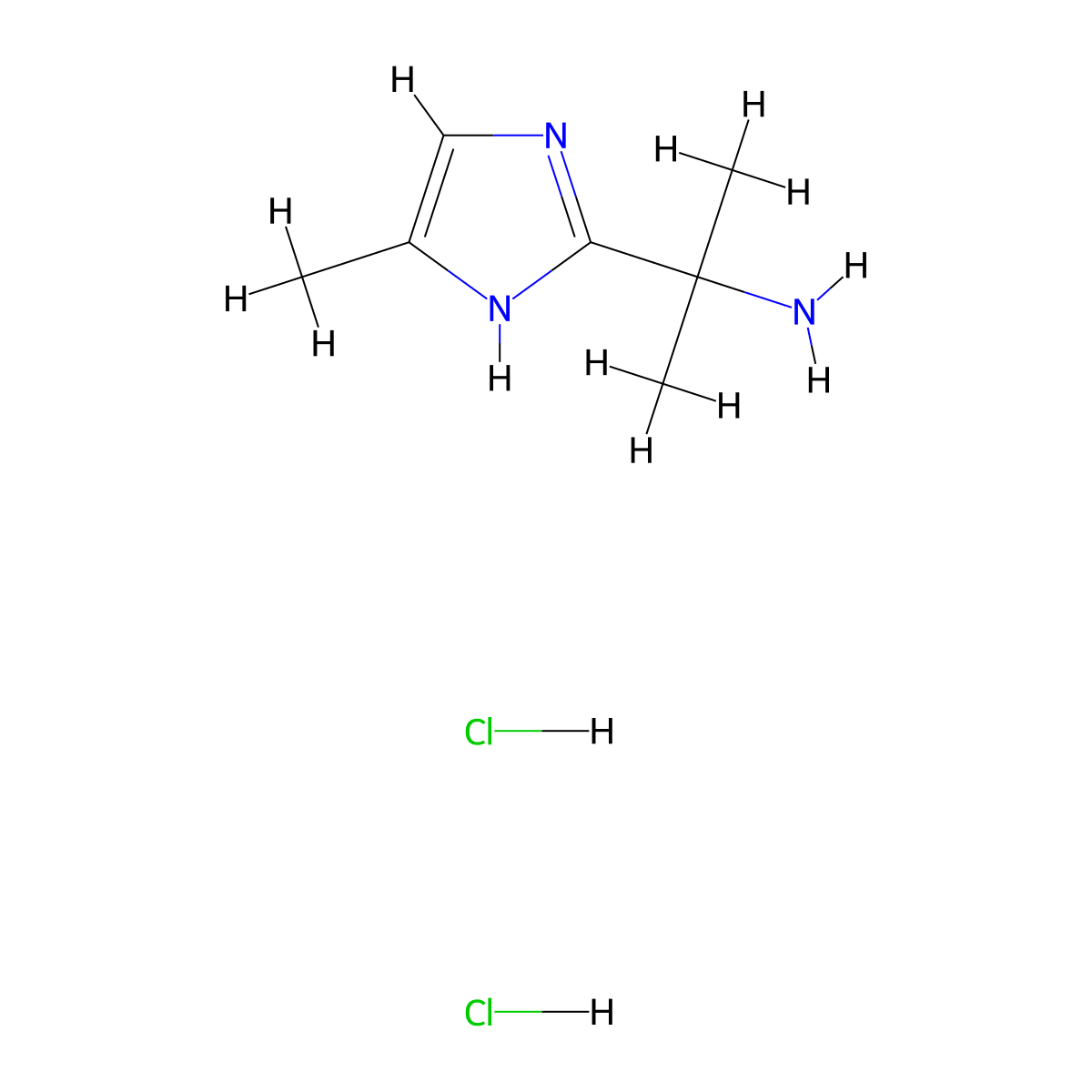 2-(4-methyl-1H-imidazol-2-yl)propan-2-amine dihydrochloride molecular structure, CAS 1864062-19-0