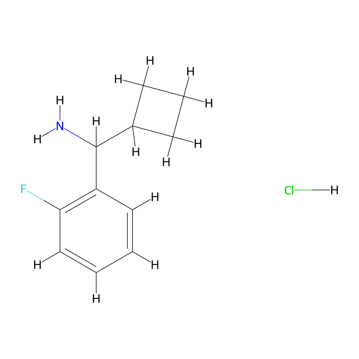 Cyclobutyl(2-fluorophenyl)methanamine hydrochloride molecular structure, CAS 1864062-22-5