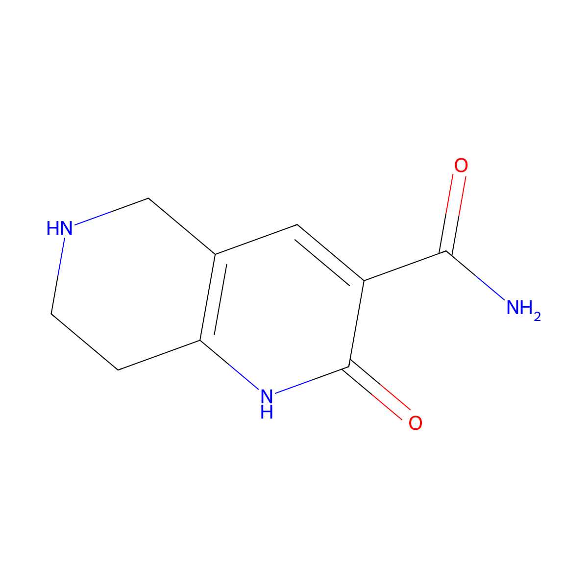 2-Oxo-1,2,5,6,7,8-hexahydro-1,6-naphthyridine-3-carboxamide molecular structure, CAS 1864062-27-0