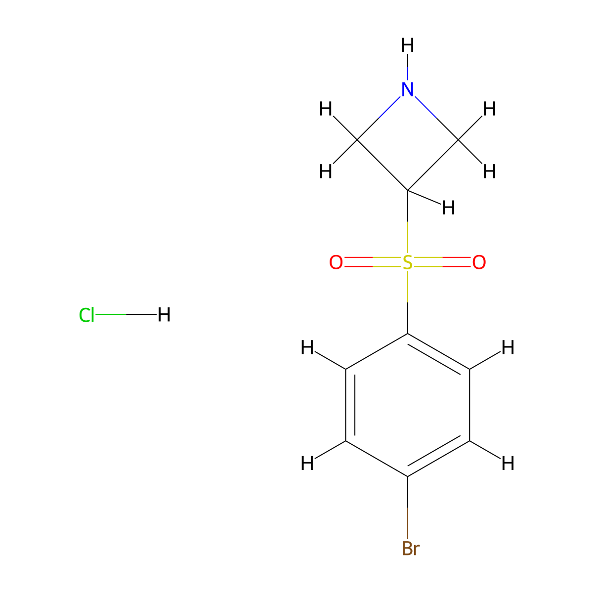 3-[(4-Bromophenyl)sulfonyl]azetidine hydrochloride molecular structure, CAS 1864062-30-5