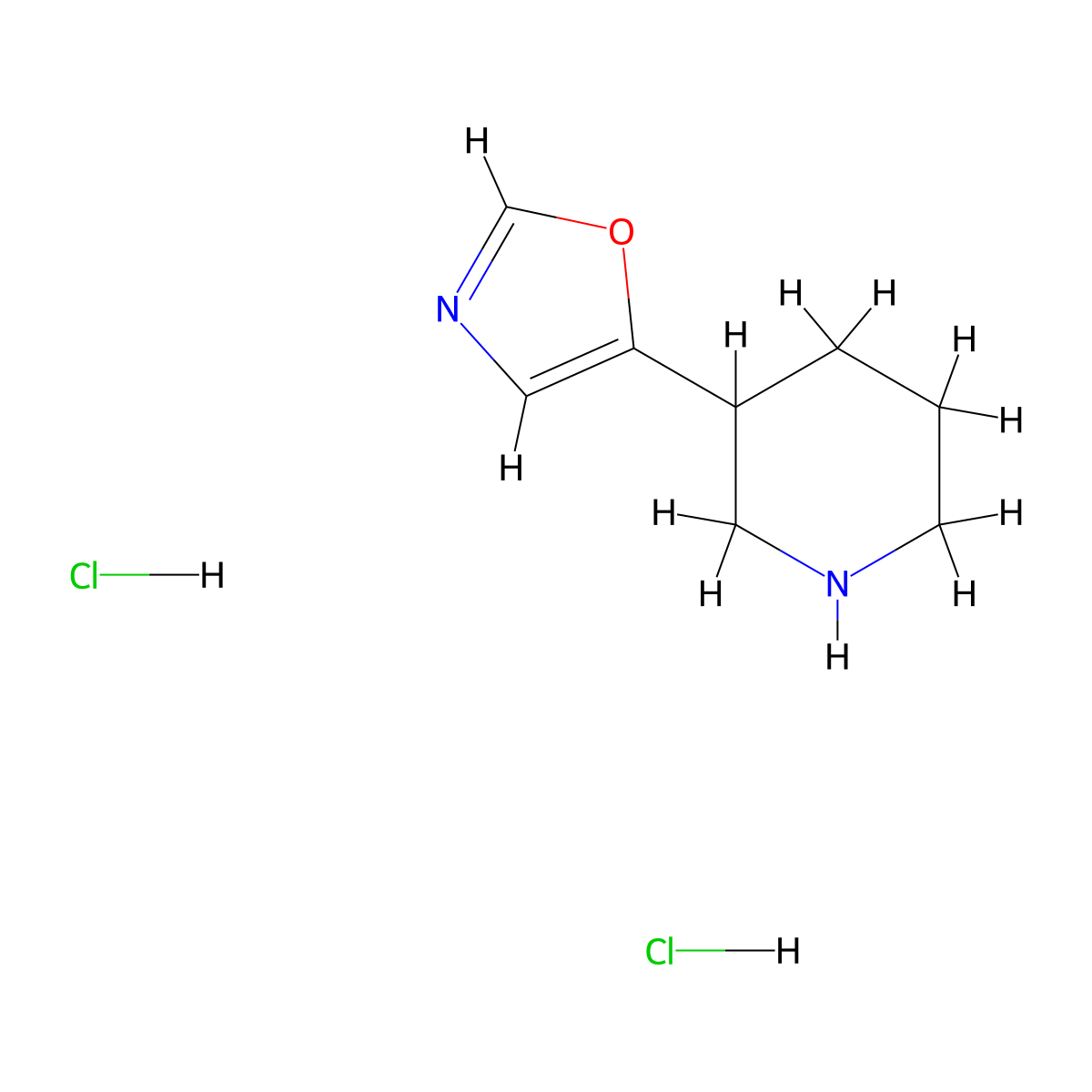 3-(1,3-Oxazol-5-YL)piperidine dihydrochloride molecular structure, CAS 1864062-33-8