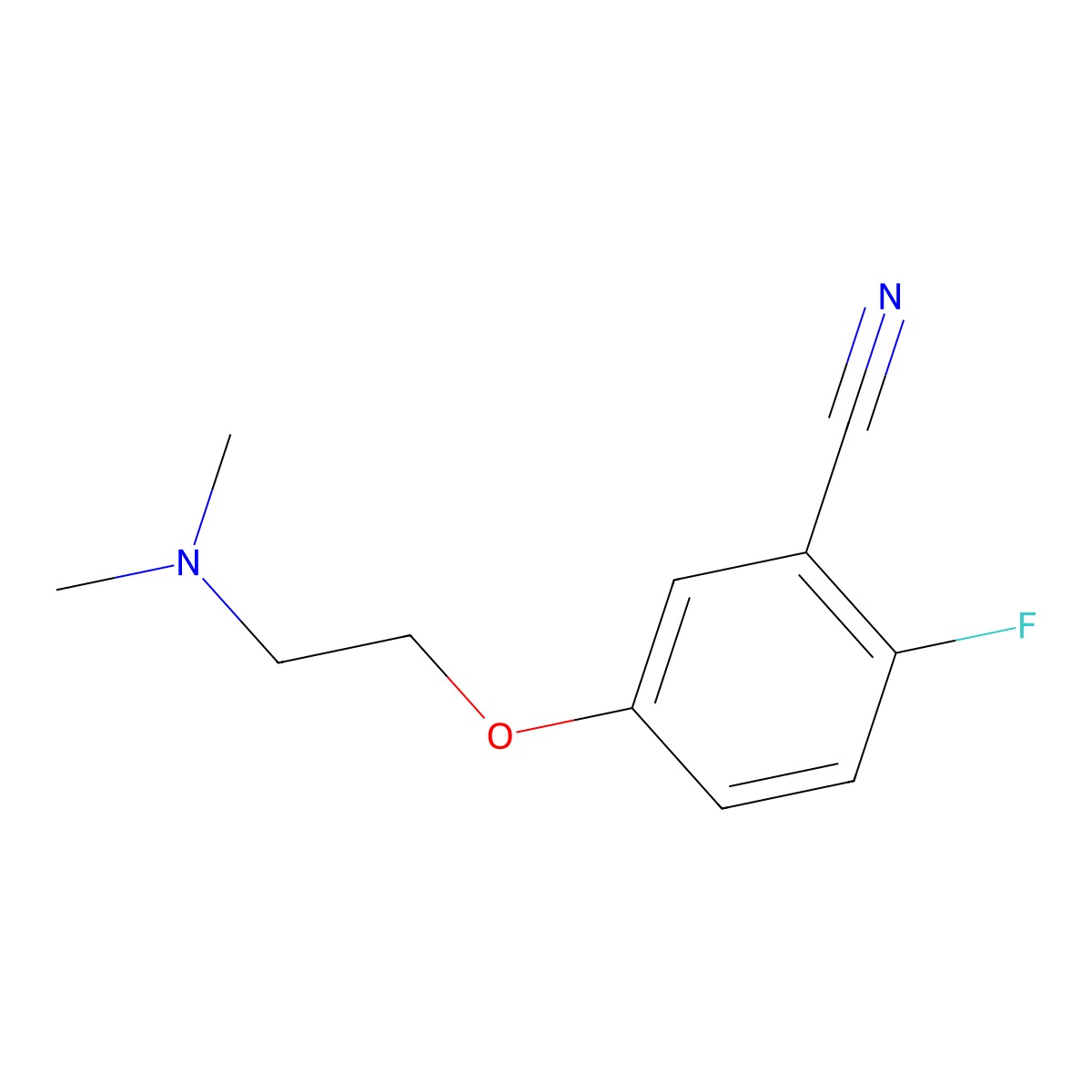 5-[2-(Dimethylamino)ethoxy]-2-fluorobenzonitrile molecular structure, CAS 1864062-45-2