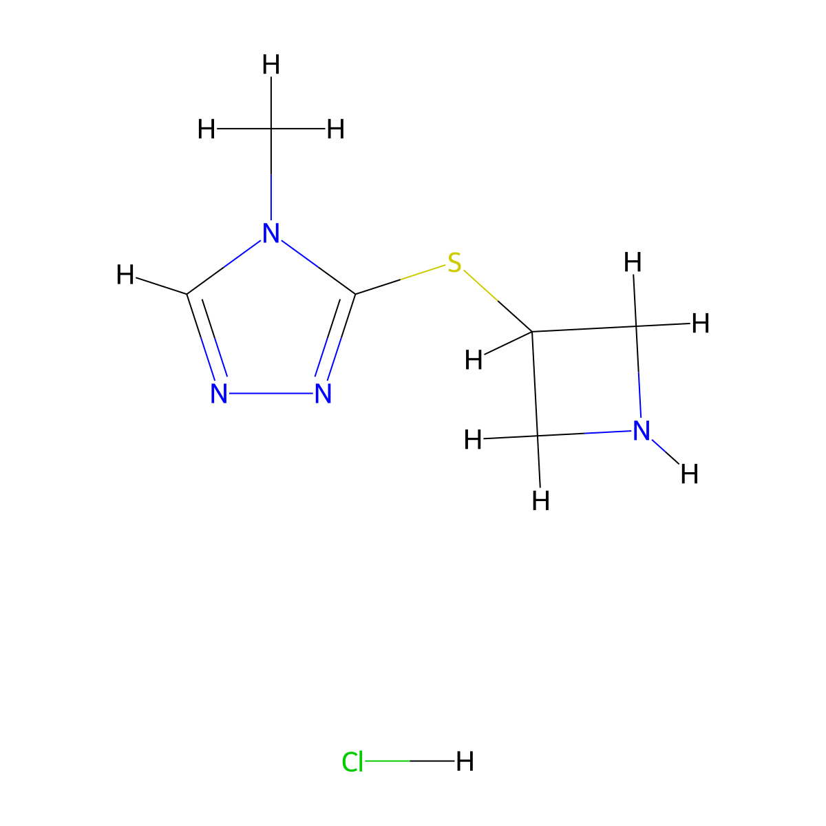 3-(azetidin-3-ylsulfanyl)-4-methyl-4H-1,2,4-triazole hydrochloride molecular structure, CAS 1864062-62-3