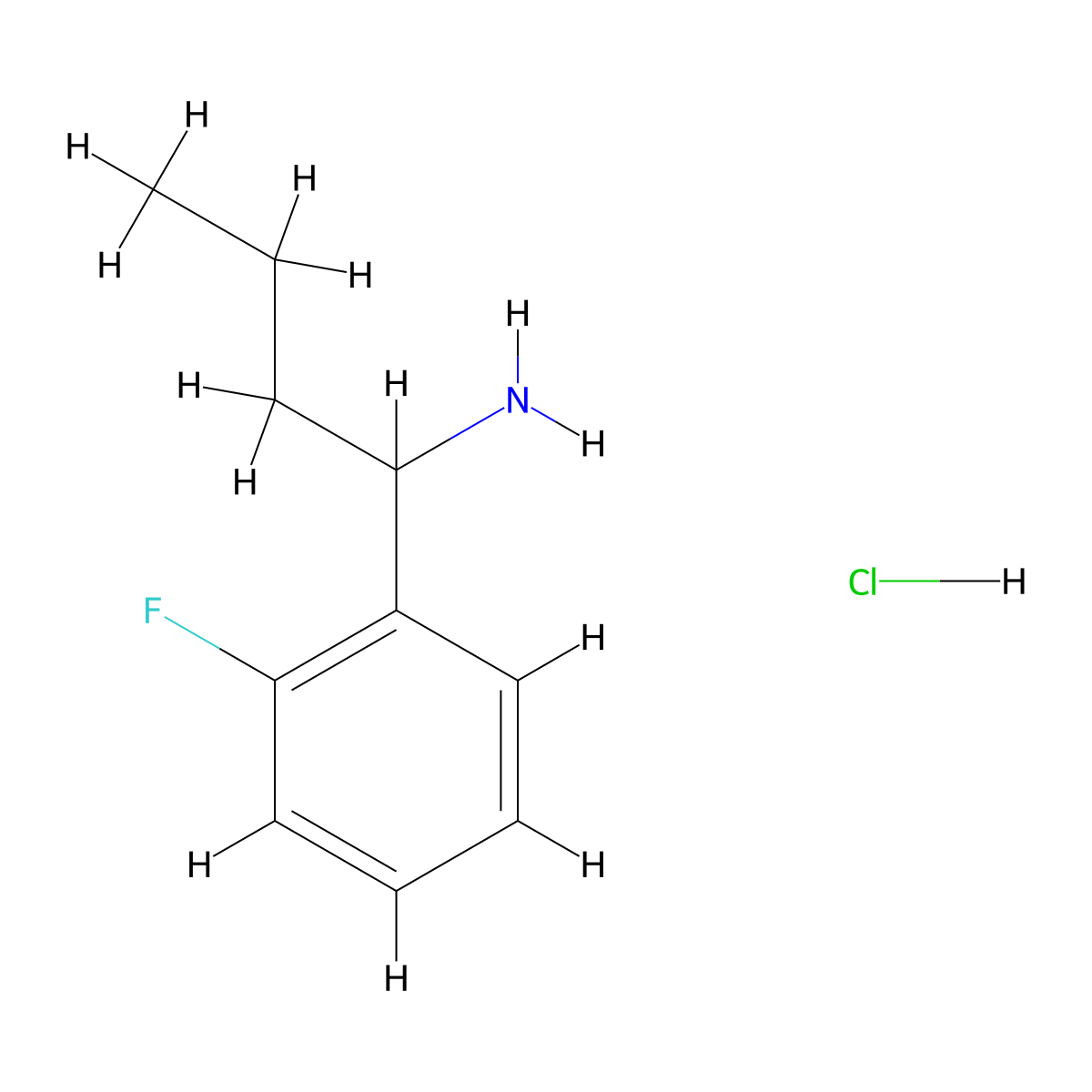 1-(2-Fluorophenyl)butan-1-amine hydrochloride molecular structure, CAS 1864062-65-6