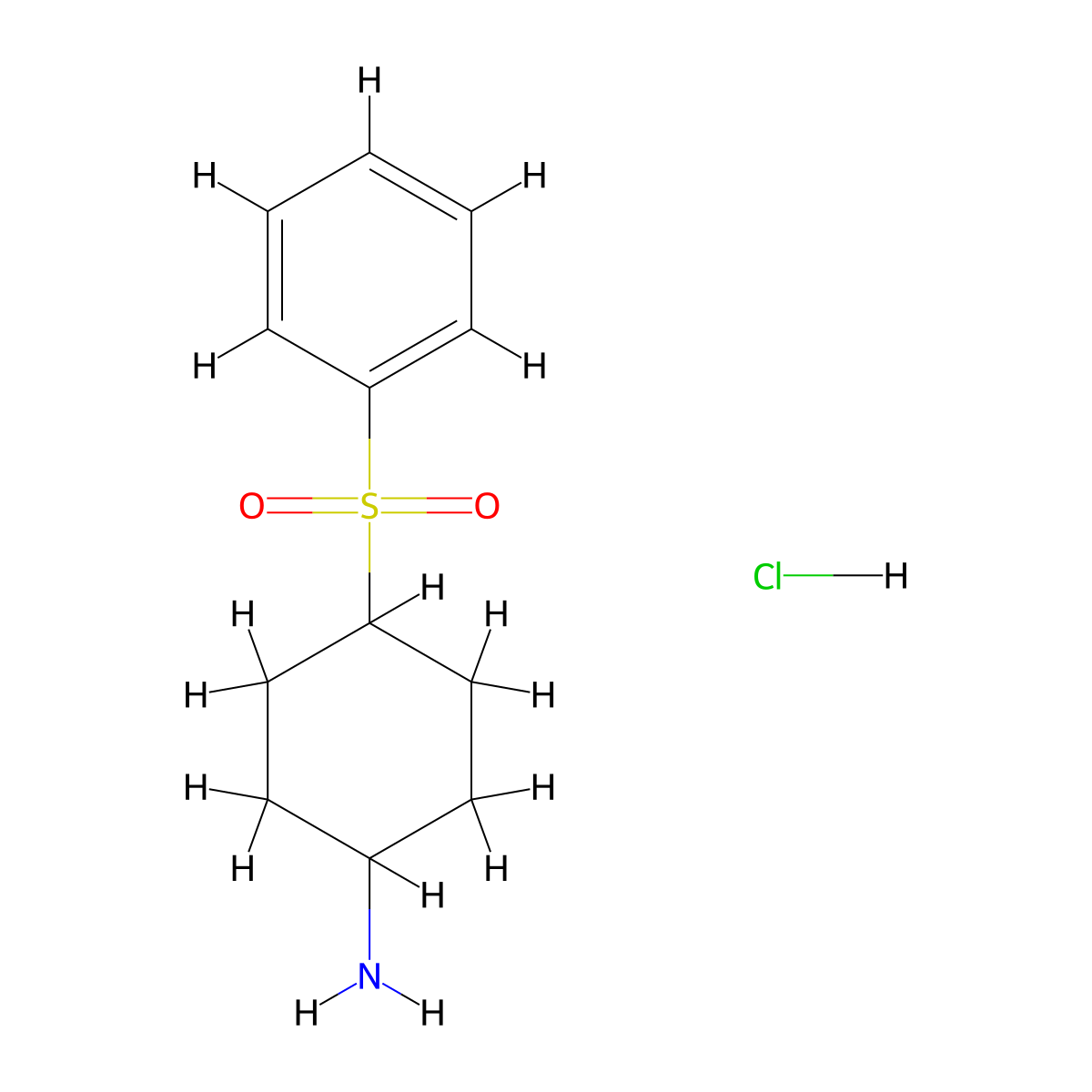 4-(Benzenesulfonyl)cyclohexan-1-amine hydrochloride molecular structure, CAS 1864062-89-4