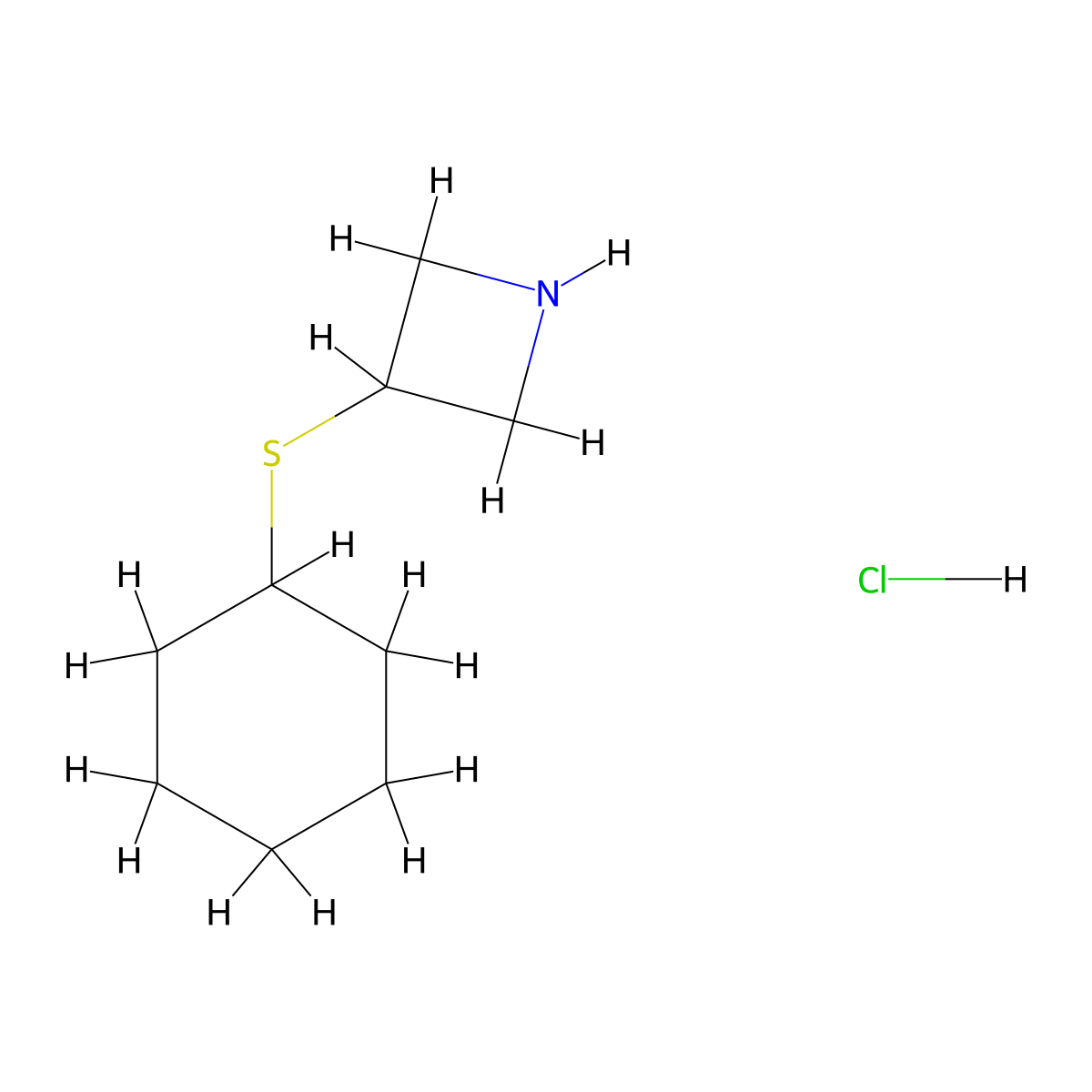 3-(Cyclohexylsulfanyl)azetidine hydrochloride molecular structure, CAS 1864062-94-1