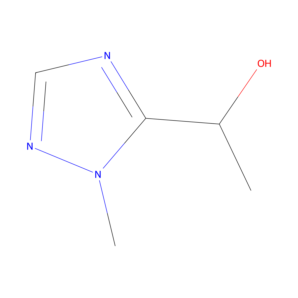 1-(1-methyl-1H-1,2,4-triazol-5-yl)ethan-1-ol molecular structure, CAS 1864063-01-3