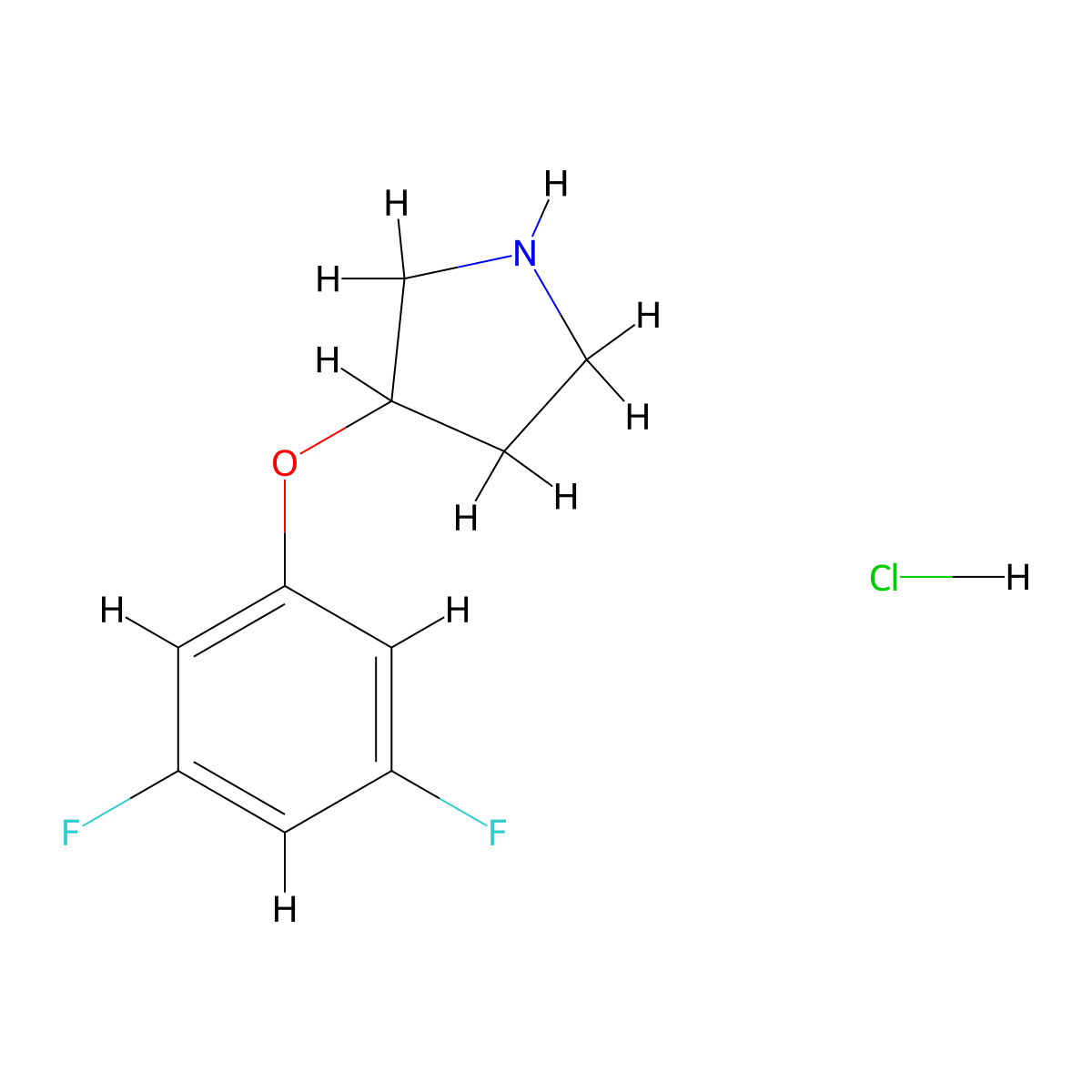 3-(3,5-Difluorophenoxy)pyrrolidine hydrochloride molecular structure, CAS 1864063-04-6