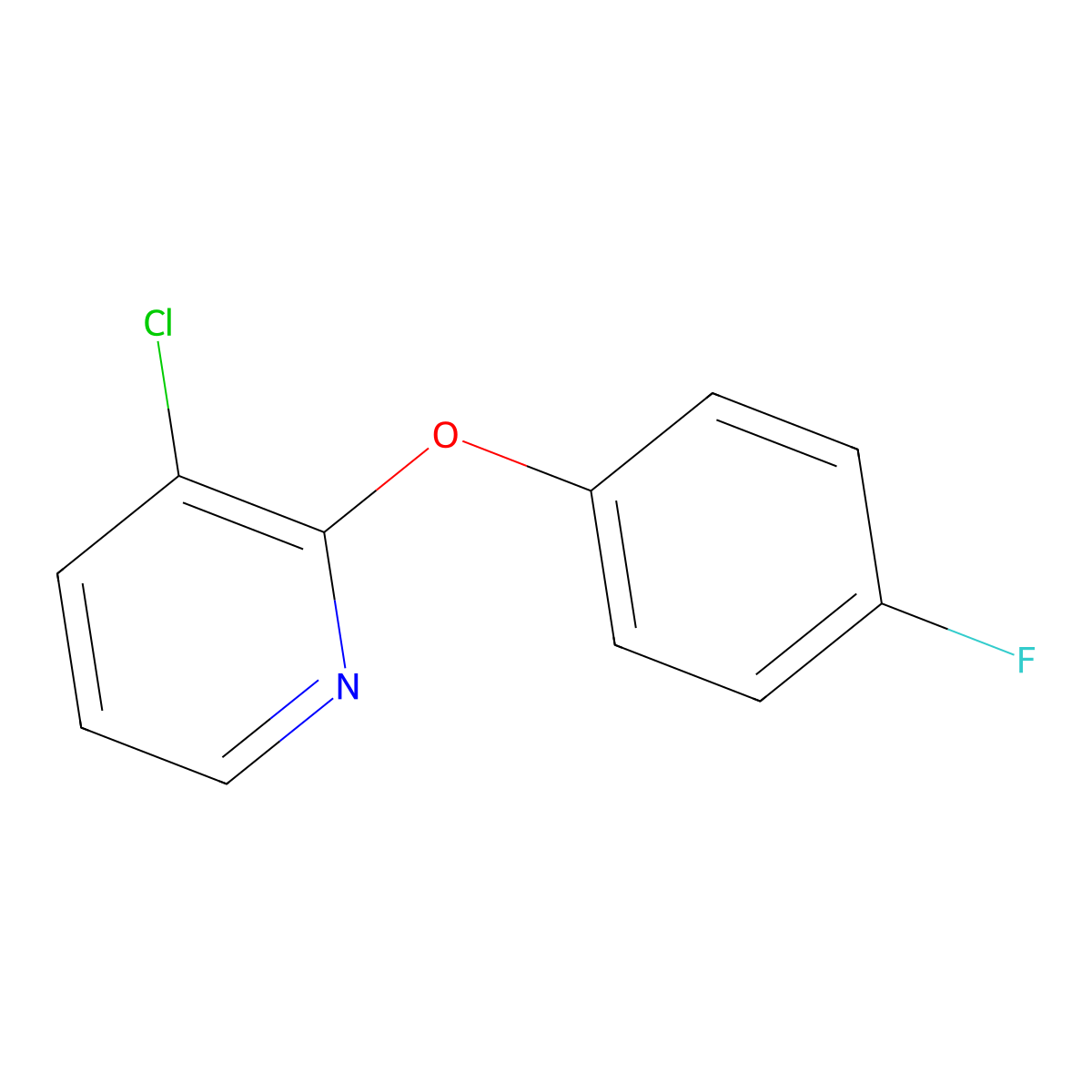 3-Chloro-2-(4-fluorophenoxy)pyridine molecular structure, CAS 1864063-14-8