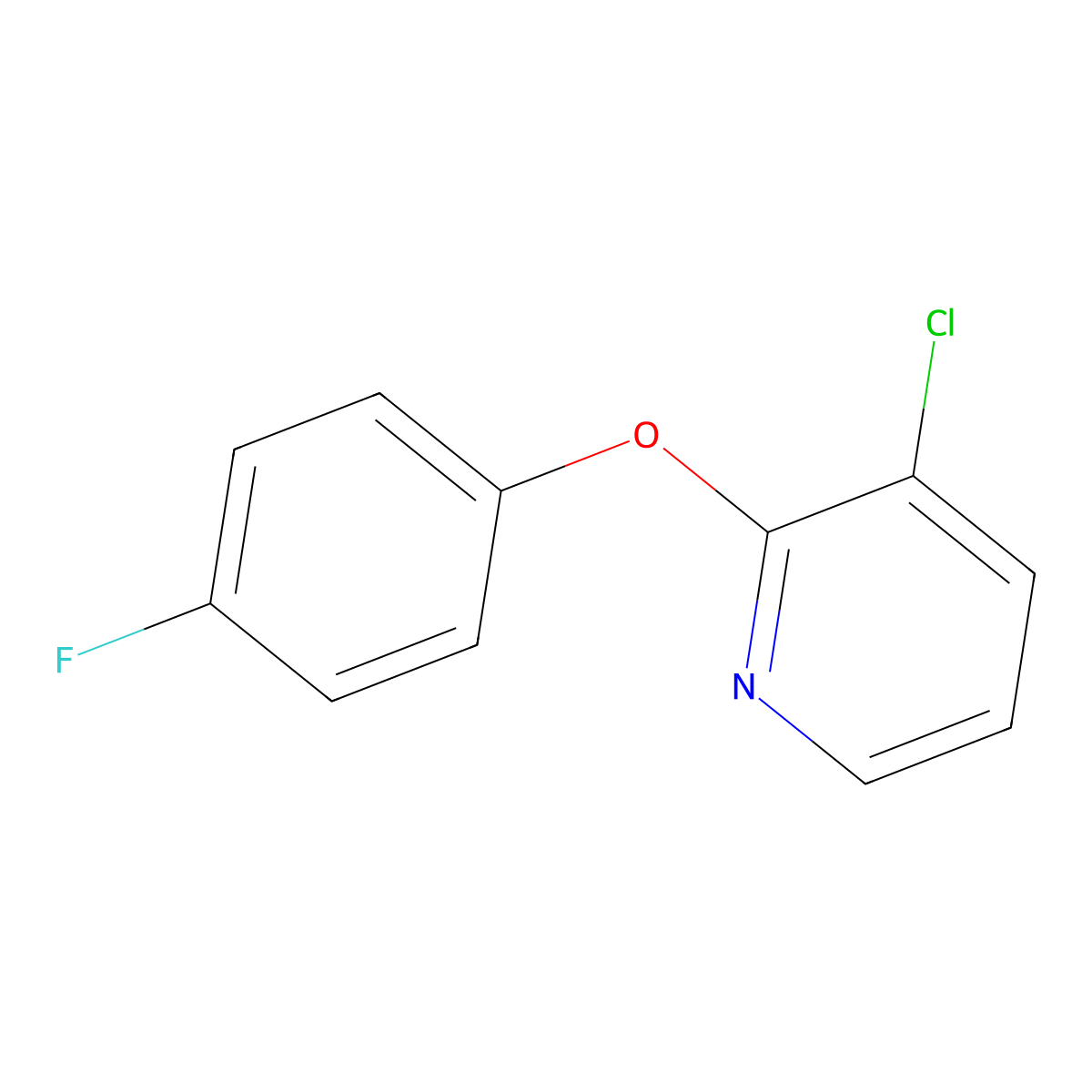 3-Chloro-2-(4-fluorophenoxy)pyridine molecular structure, CAS 1864063-14-8