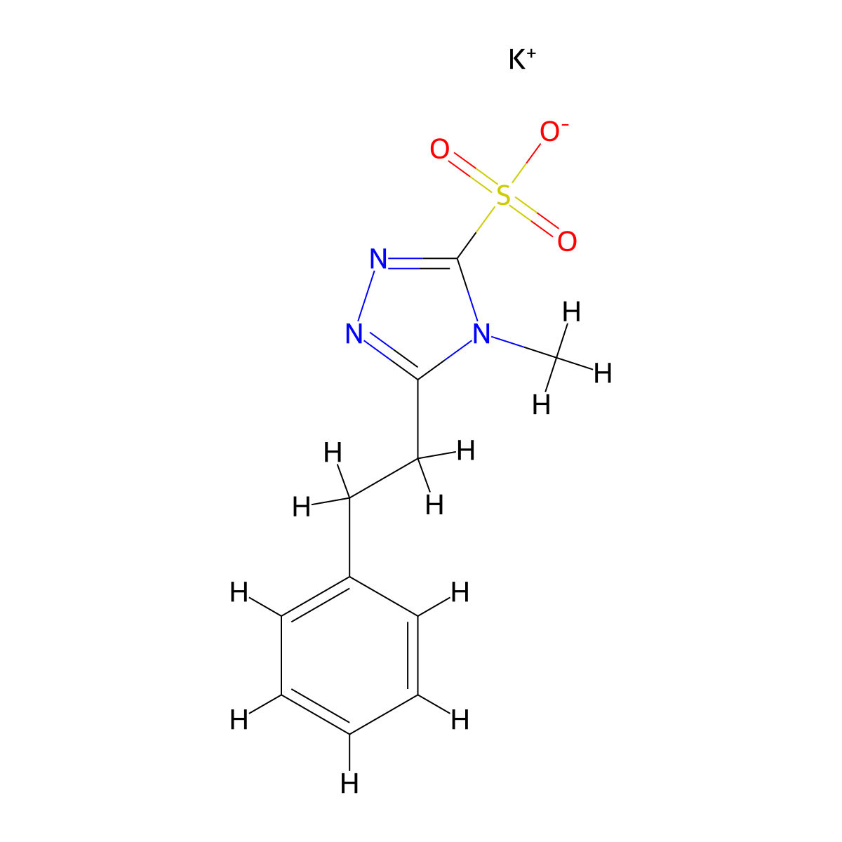 potassium 4-methyl-5-(2-phenylethyl)-4H-1,2,4-triazole-3-sulfonate molecular structure, CAS 1864063-19-3