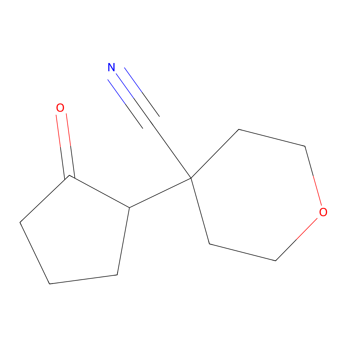 4-(2-Oxocyclopentyl)oxane-4-carbonitrile molecular structure, CAS 1864063-27-3