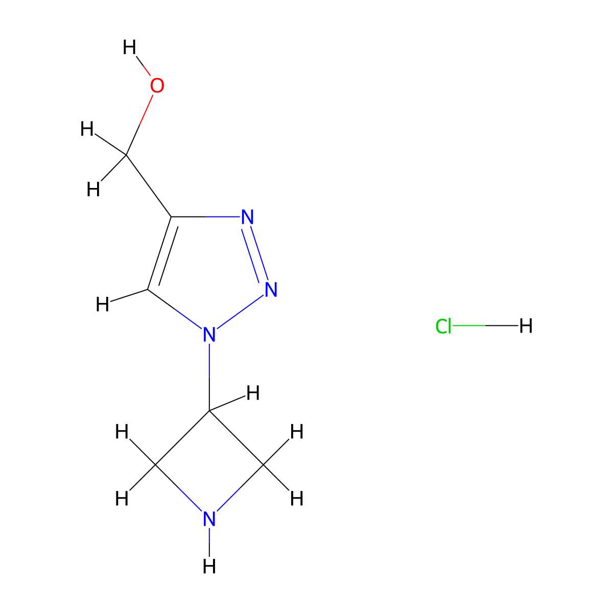 (1-(azetidin-3-yl)-1H-1,2,3-triazol-4-yl)methanol hydrochloride molecular structure, CAS 1864063-28-4