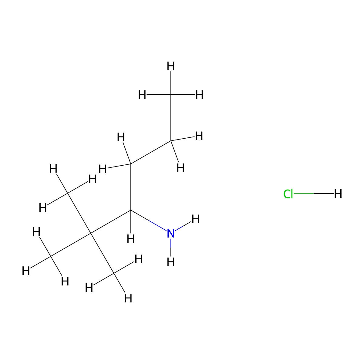 2,2-Dimethylhexan-3-amine hydrochloride molecular structure, CAS 1864063-57-9