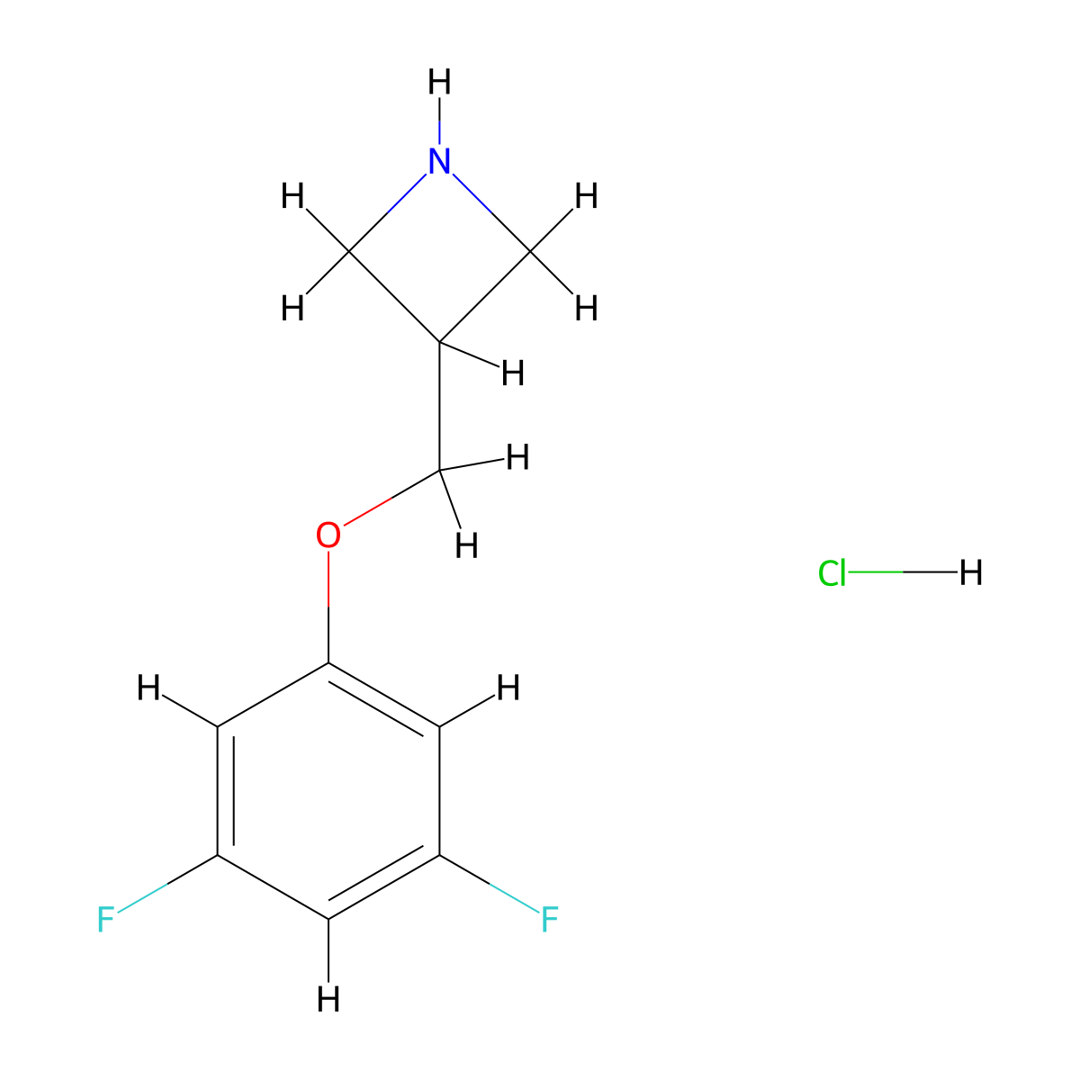 3-[(3,5-Difluorophenoxy)methyl]azetidine hydrochloride molecular structure, CAS 1864063-63-7