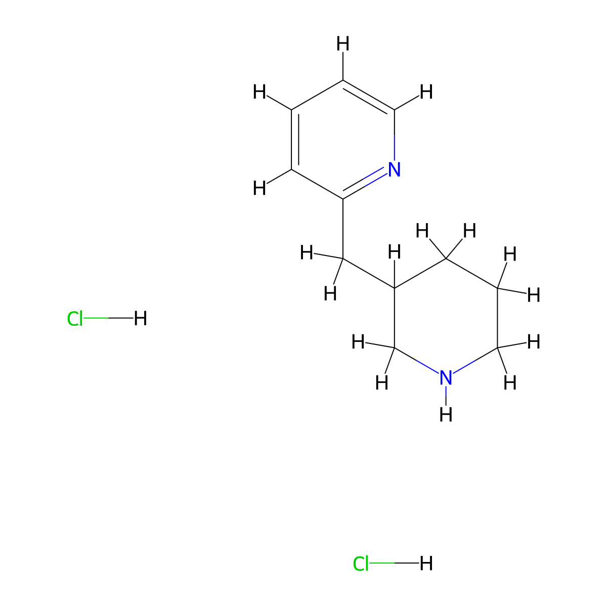 2-(Piperidin-3-ylmethyl)pyridine dihydrochloride molecular structure, CAS 1864063-71-7
