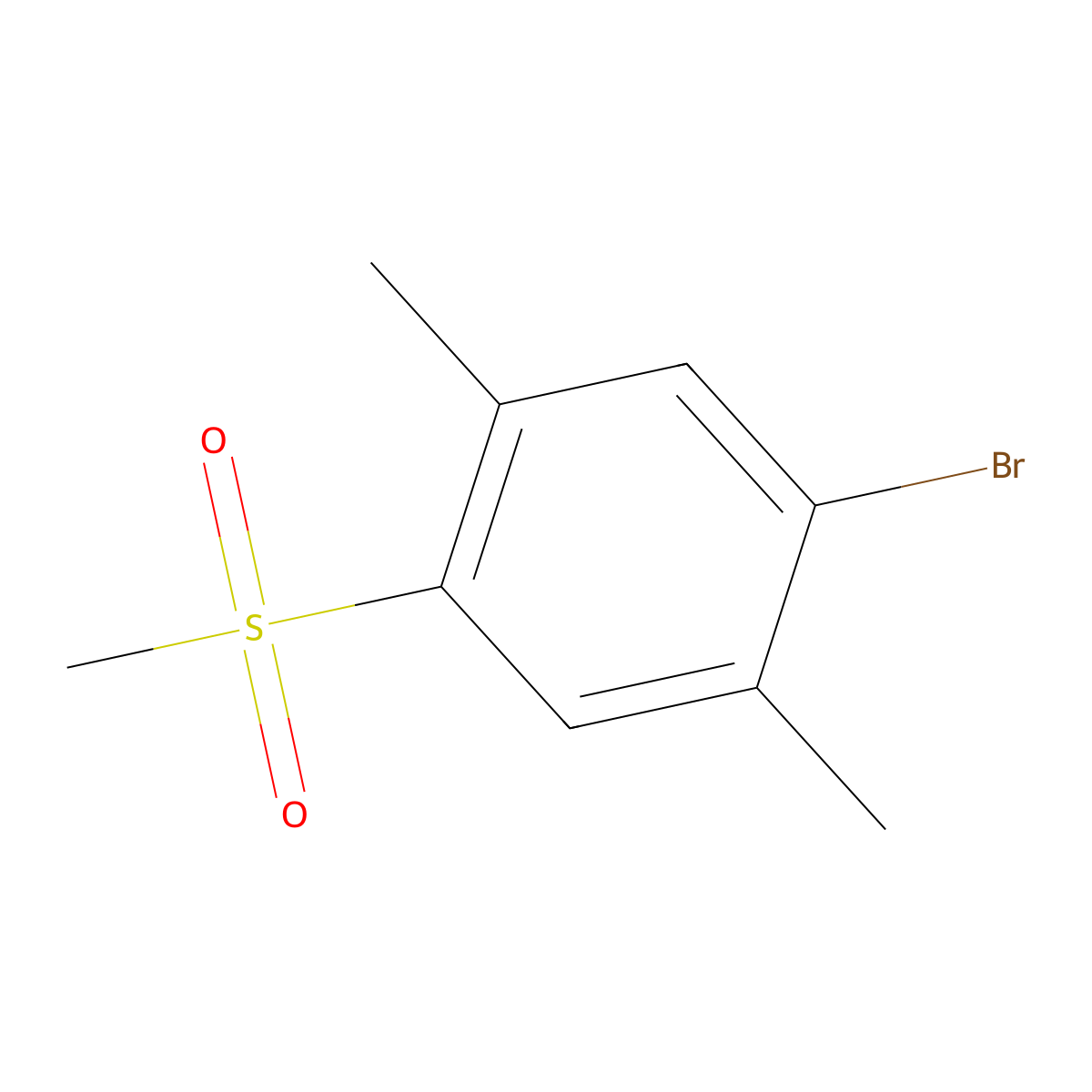 1-Bromo-2,5-dimethyl-4-(methylsulfonyl)benzene molecular structure, CAS 1864063-77-3