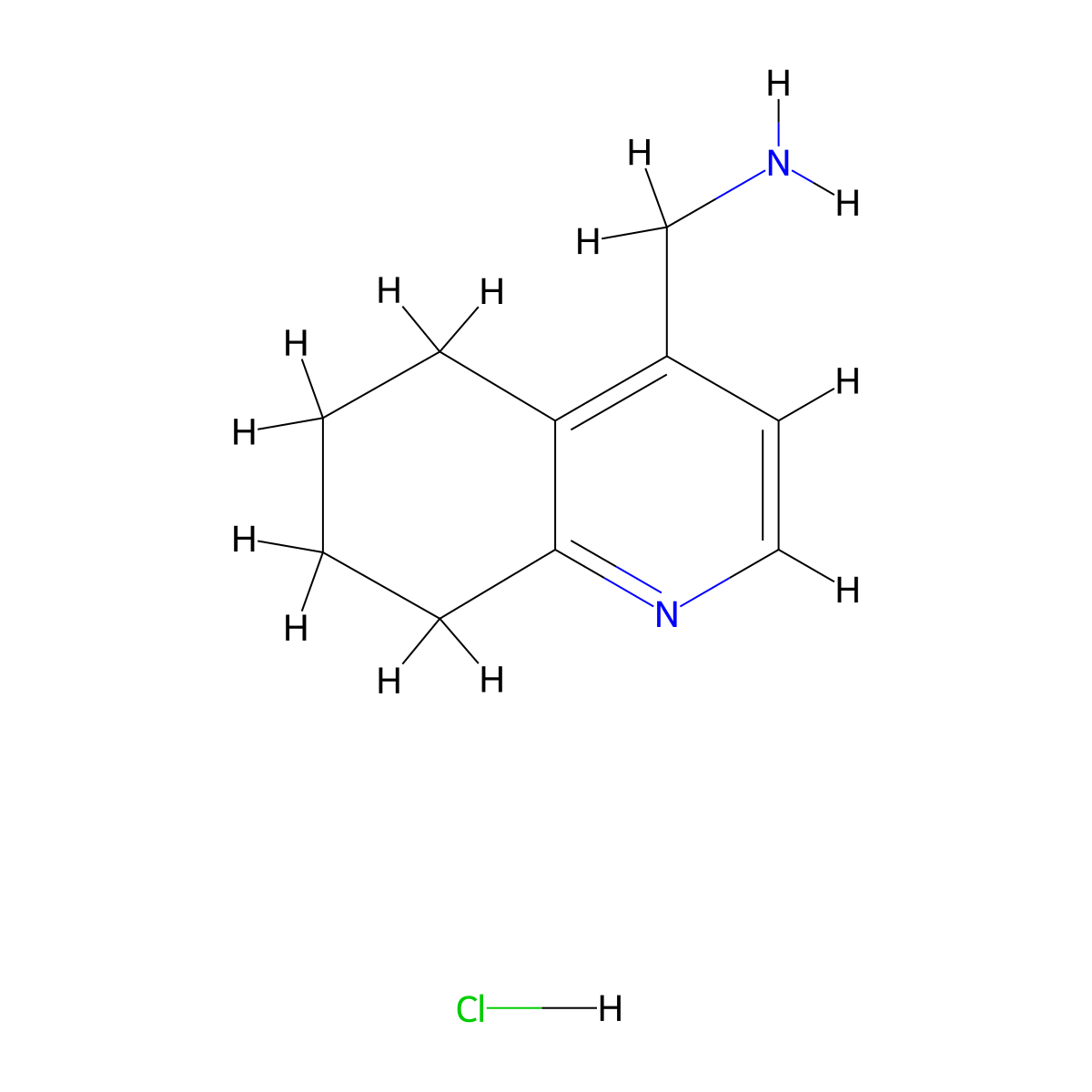 (5,6,7,8-Tetrahydroquinolin-4-yl)methanamine hydrochloride molecular structure, CAS 1864063-83-1