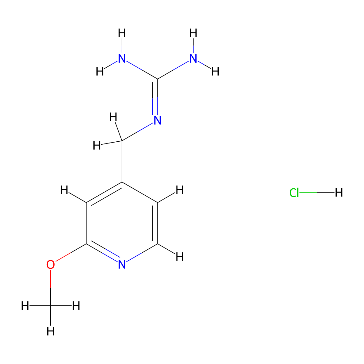 N-[(2-methoxypyridin-4-yl)methyl]guanidine hydrochloride molecular structure, CAS 1864064-01-6