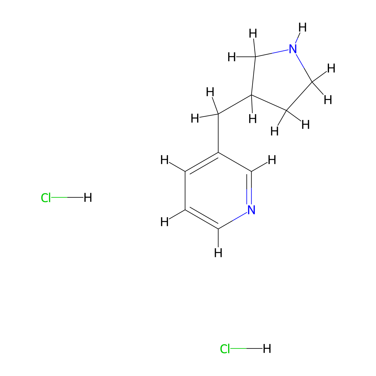 3-(Pyrrolidin-3-ylmethyl)pyridine dihydrochloride molecular structure, CAS 1864064-20-9