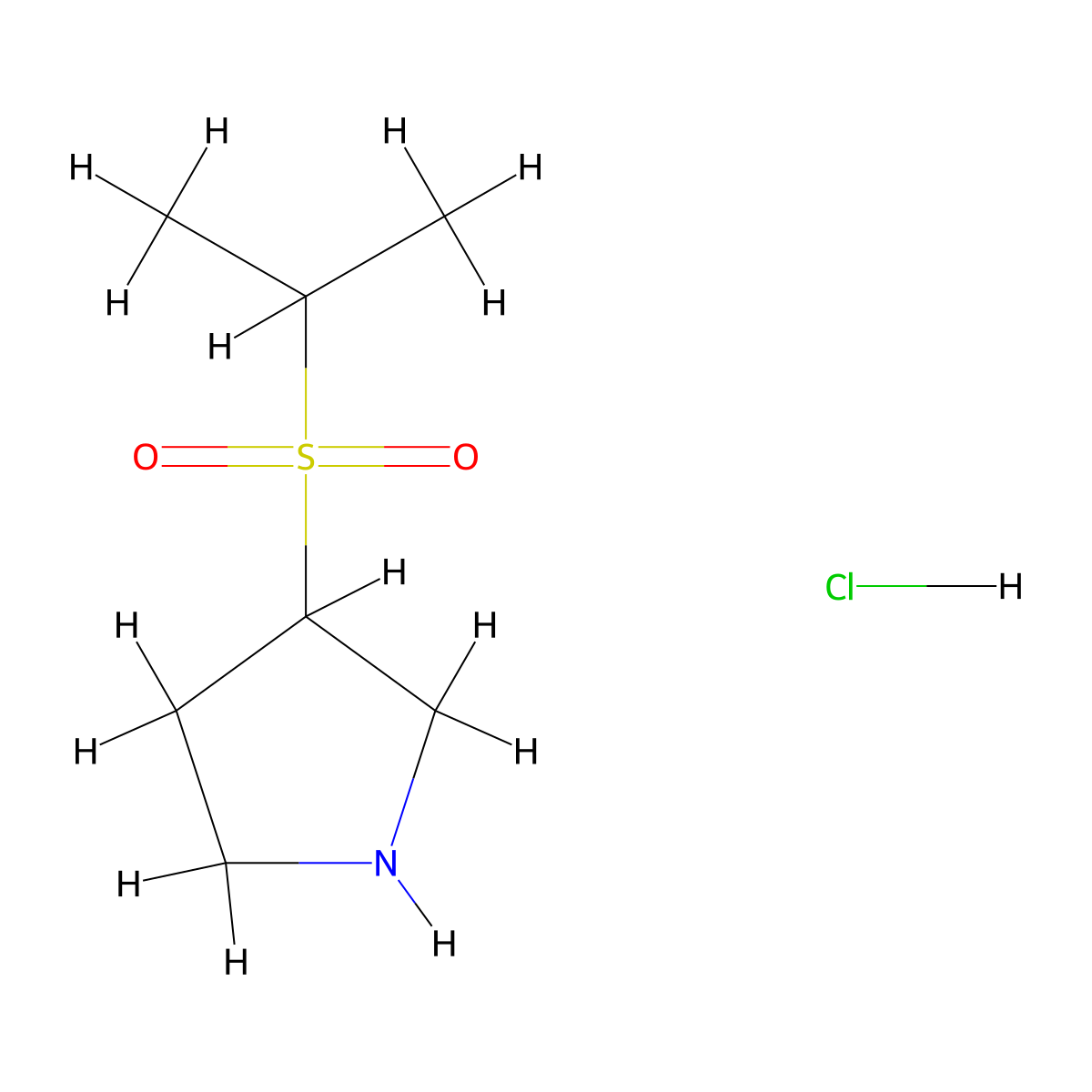 3-(Propane-2-sulfonyl)pyrrolidine hydrochloride molecular structure, CAS 1864064-35-6