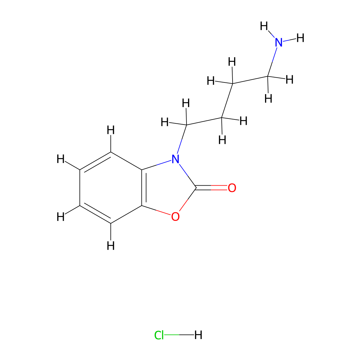 3-(4-Aminobutyl)-2,3-dihydro-1,3-benzoxazol-2-one hydrochloride molecular structure, CAS 1864064-59-4