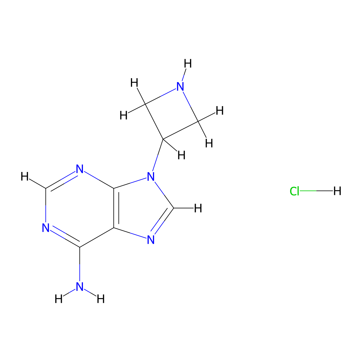 9-(azetidin-3-yl)-9H-purin-6-amine hydrochloride molecular structure, CAS 1864064-67-4