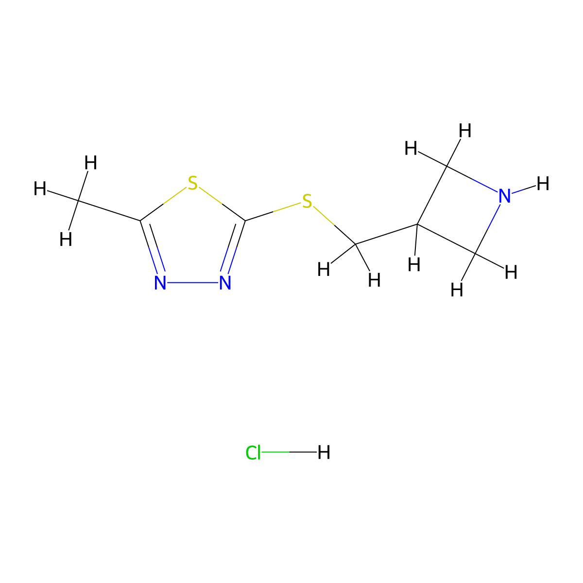 2-((Azetidin-3-ylmethyl)thio)-5-methyl-1,3,4-thiadiazole hydrochloride molecular structure, CAS 1864064-83-4