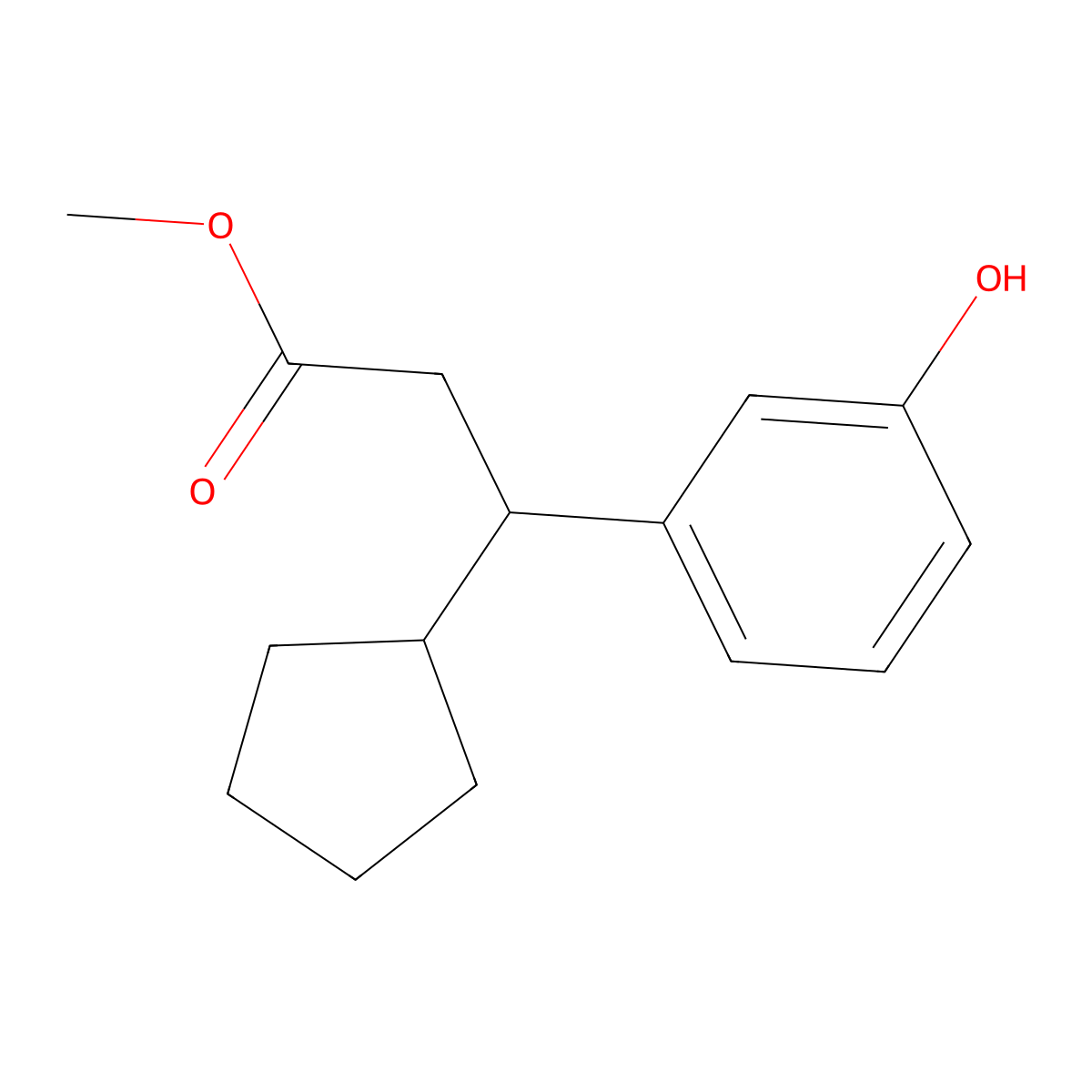 Methyl 3-Cyclopentyl-3-(3-hydroxyphenyl)propanoate molecular structure, CAS 1864064-93-6
