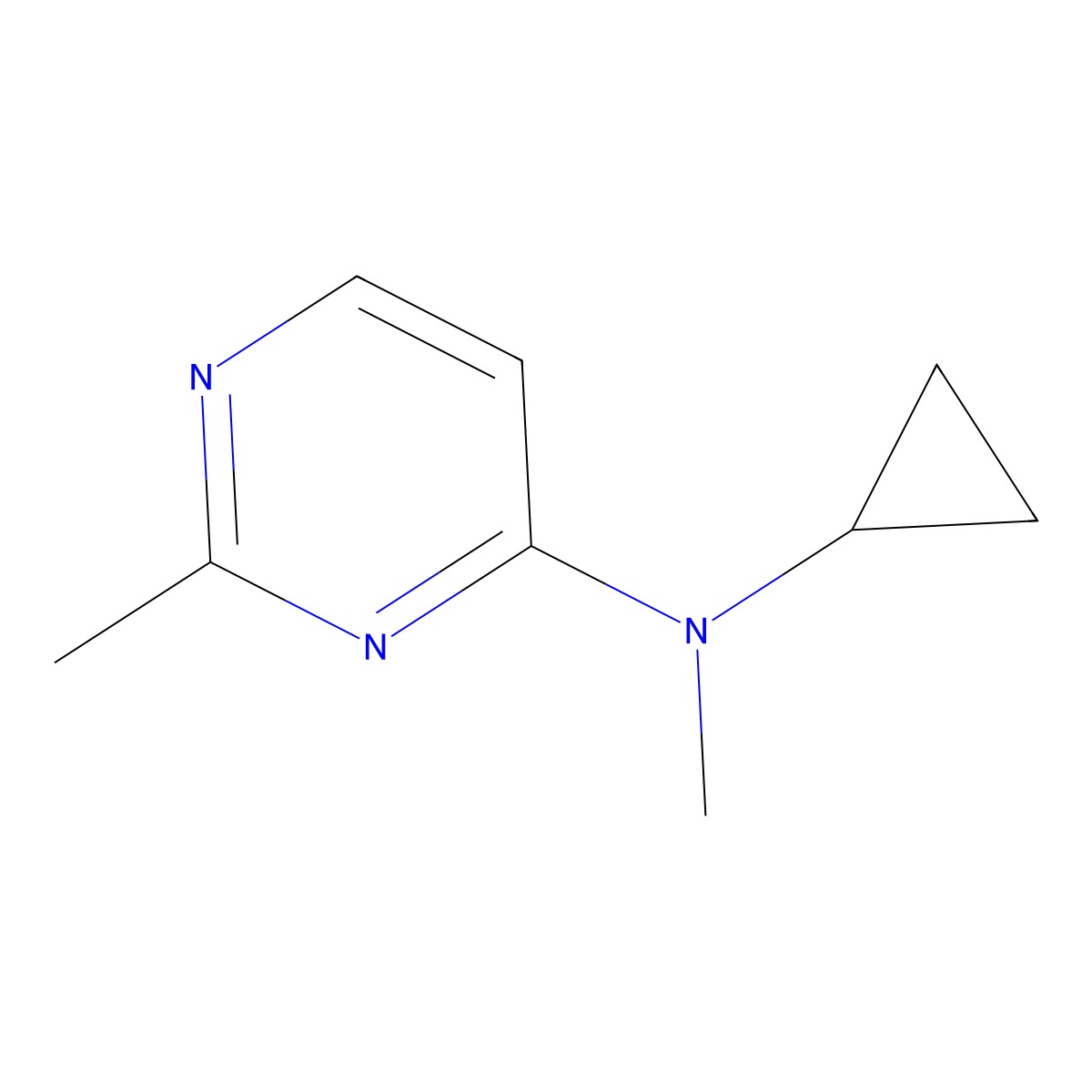 N-cyclopropyl-N,2-dimethylpyrimidin-4-amine molecular structure, CAS 1864067-61-7