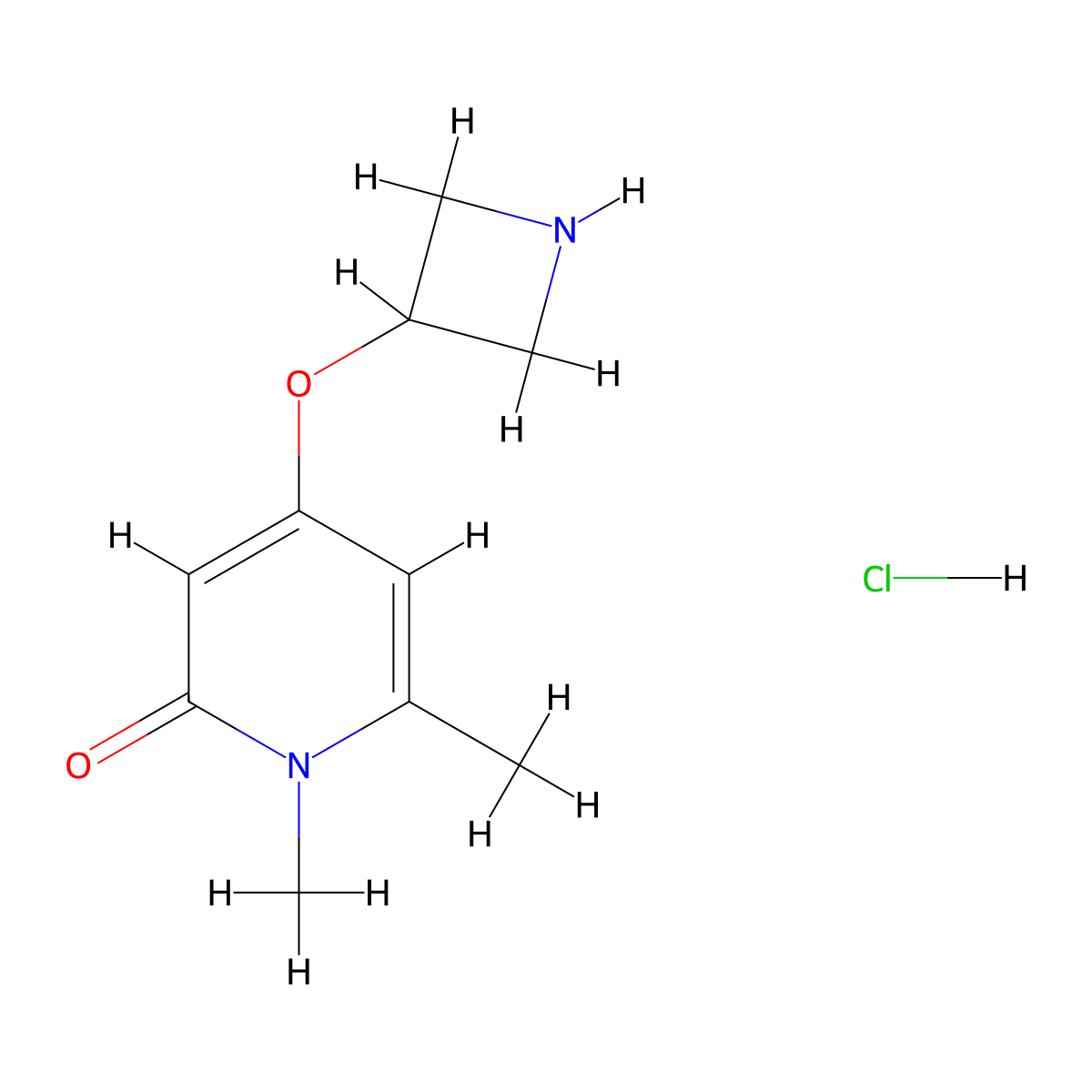 4-(Azetidin-3-yloxy)-1,6-dimethyl-1,2-dihydropyridin-2-one hydrochloride molecular structure, CAS 1864072-39-8