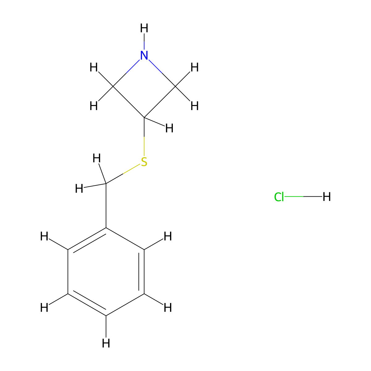 3-(Benzylsulfanyl)azetidine hydrochloride molecular structure, CAS 1864072-49-0