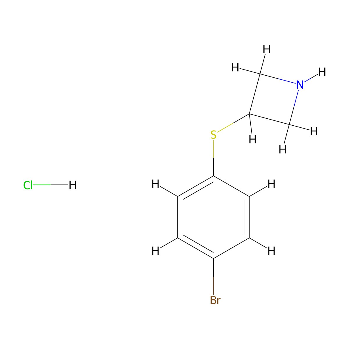 3-[(4-Bromophenyl)sulfanyl]azetidine hydrochloride molecular structure, CAS 1864072-55-8
