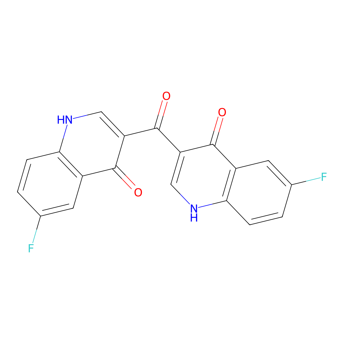 6-Fluoro-3-[(6-fluoro-4-hydroxyquinolin-3-yl)carbonyl]quinolin-4-ol molecular structure, CAS 1864072-59-2