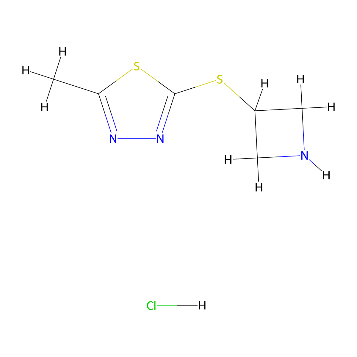 2-(Azetidin-3-ylsulfanyl)-5-methyl-1,3,4-thiadiazole hydrochloride molecular structure, CAS 1864072-60-5